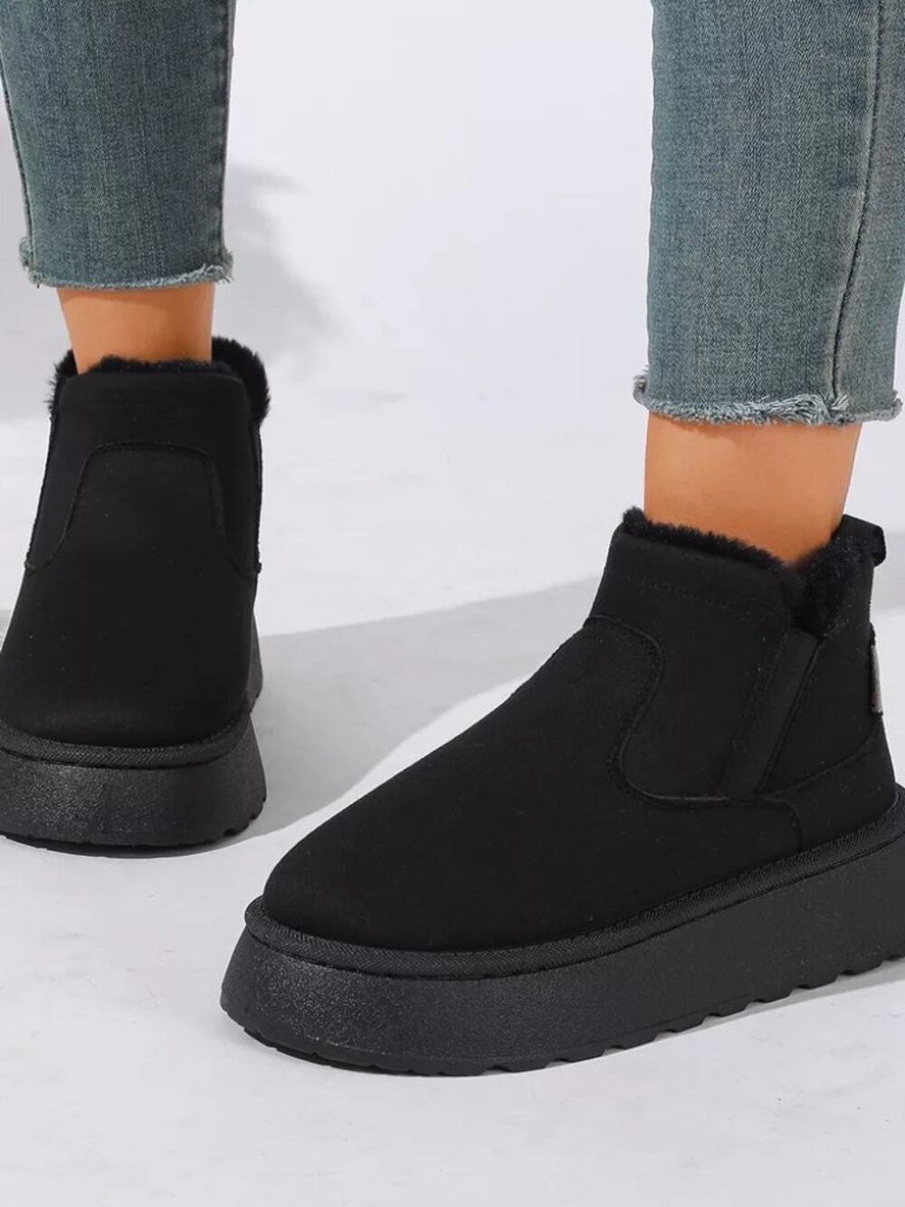Round Toe Platform Boots - Picture 7 of 10